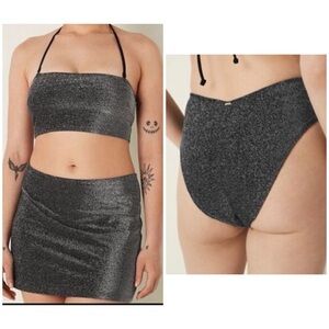 Pink VS Victoria’s Secret 3 piece shimmer swim suit bathing suit size XL